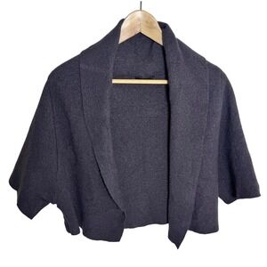 OSKA Boiled Wool Open Front Shrug Dolman Sleeve Size III Charcoal Gray